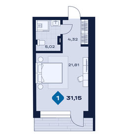 Квартира 31,2 м², 1-комнатные - изображение 1