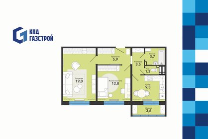 Квартира 59,1 м², 2-комнатная - изображение 1