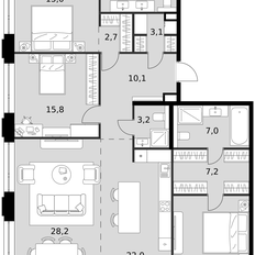 Квартира 135,8 м², 4-комнатная - изображение 2