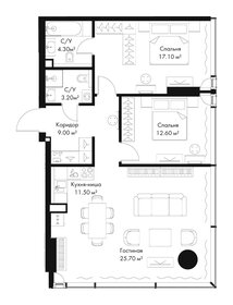Квартира 83,4 м², 2-комнатная - изображение 2