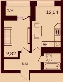 Квартира 33,8 м², 1-комнатная - изображение 1