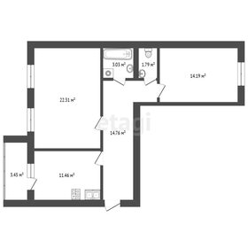 Квартира 69,3 м², 2-комнатная - изображение 1
