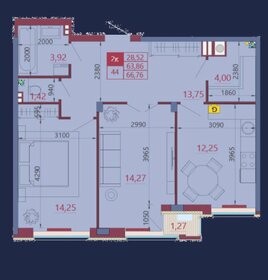 Квартира 67 м², 2-комнатная - изображение 1