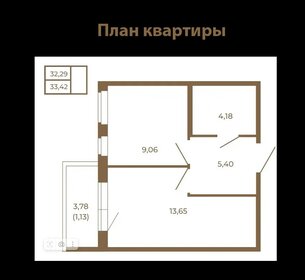 Квартира 33,4 м², 1-комнатная - изображение 1