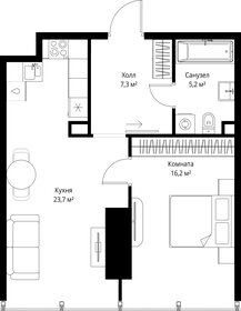Квартира 52,4 м², 1-комнатная - изображение 2