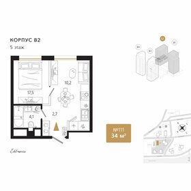 Квартира 34,5 м², 1-комнатная - изображение 1