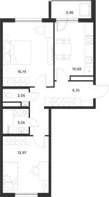 Квартира 56,5 м², 2-комнатная - изображение 1