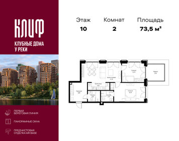 Квартира 73,5 м², 2-комнатная - изображение 1