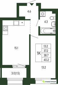 Квартира 38,7 м², 1-комнатная - изображение 1