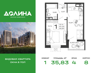 Квартира 35,8 м², 1-комнатная - изображение 1