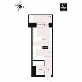 Квартира 25,1 м², 1-комнатная - изображение 1