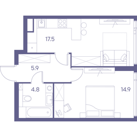 Квартира 43,1 м², 1-комнатная - изображение 1