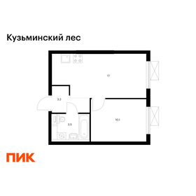 Квартира 33,8 м², 1-комнатная - изображение 1