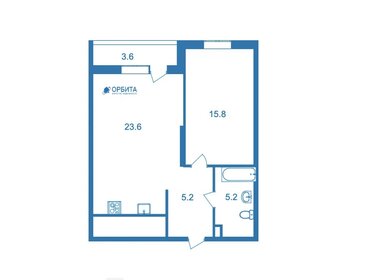 Квартира 49,7 м², 1-комнатная - изображение 1