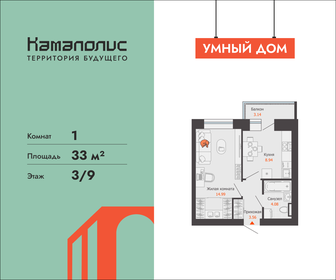 Квартира 33 м², 1-комнатная - изображение 1