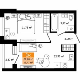 Квартира 33,8 м², 1-комнатная - изображение 1