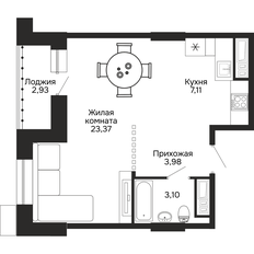 Квартира 39,4 м², 1-комнатная - изображение 2