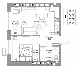 Квартира 38,5 м², 1-комнатная - изображение 1