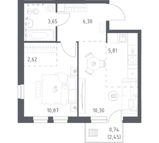 Квартира 40,3 м², 1-комнатная - изображение 1