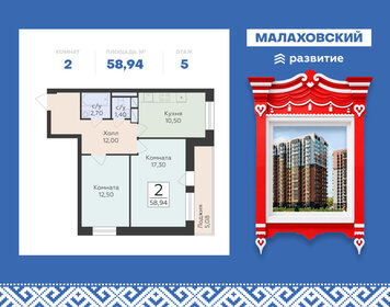Квартира 58,9 м², 2-комнатная - изображение 1