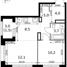 Квартира 45 м², 2-комнатная - изображение 2