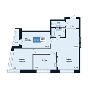 Квартира 84,6 м², 3-комнатная - изображение 1