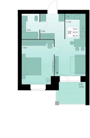 Квартира 46,2 м², 1-комнатная - изображение 1