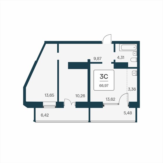 75,7 м², 3-комнатная квартира 16 654 000 ₽ - изображение 57