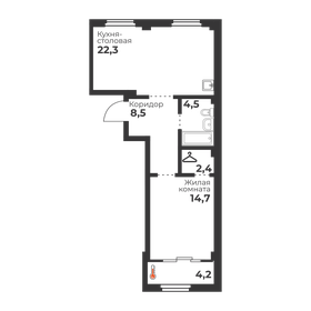 Квартира 52,4 м², 1-комнатная - изображение 3