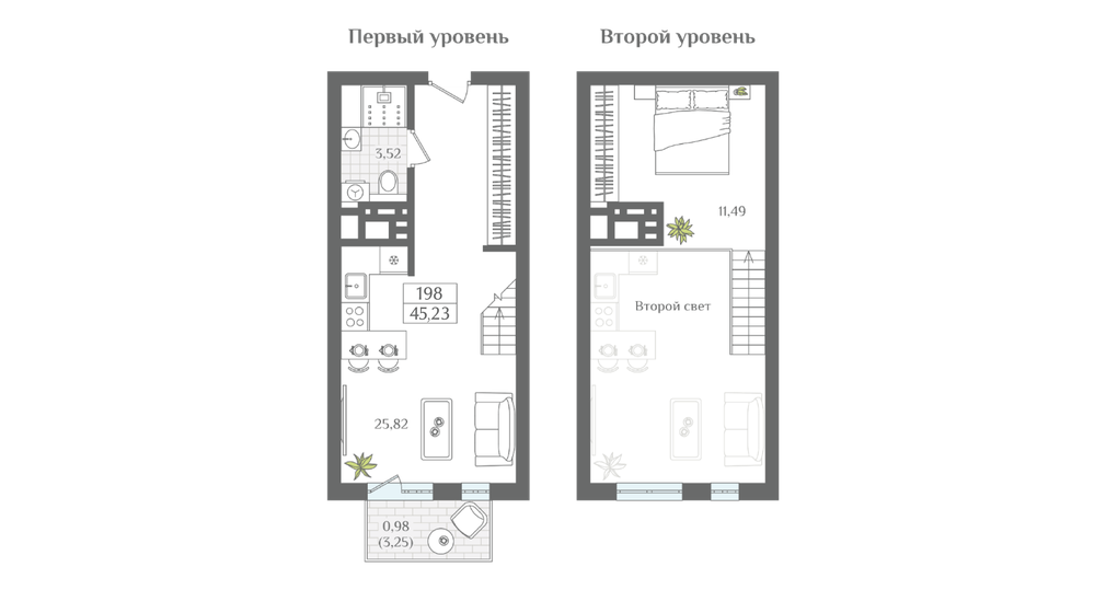 48,4 м², апартаменты-студия 25 026 140 ₽ - изображение 17