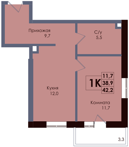 48,9 м², 1-комнатная квартира 28 606 500 ₽ - изображение 24