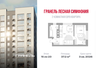 Квартира 37,2 м², 2-комнатная - изображение 1
