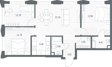 Квартира 78,2 м², 3-комнатная - изображение 2