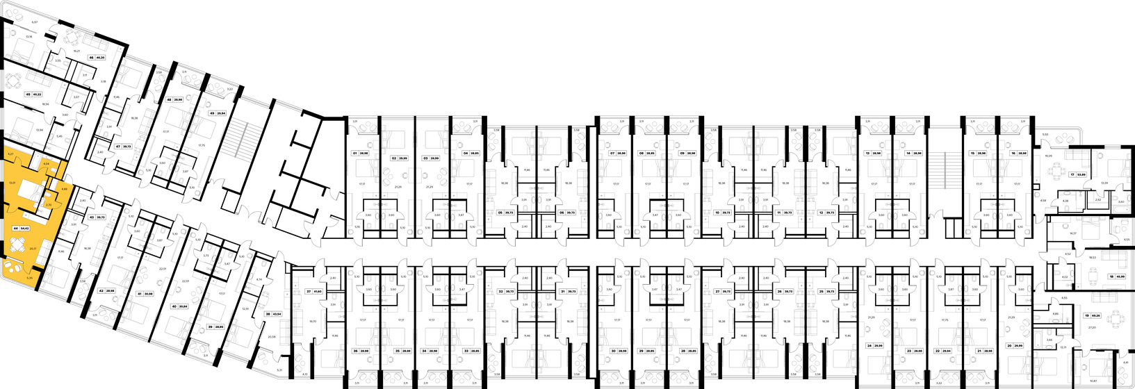 69,3 м², 3-комнатные апартаменты 58 455 440 ₽ - изображение 68