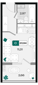 Квартира 20,9 м², студия - изображение 1