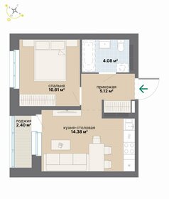 Квартира 36,6 м², 1-комнатная - изображение 1