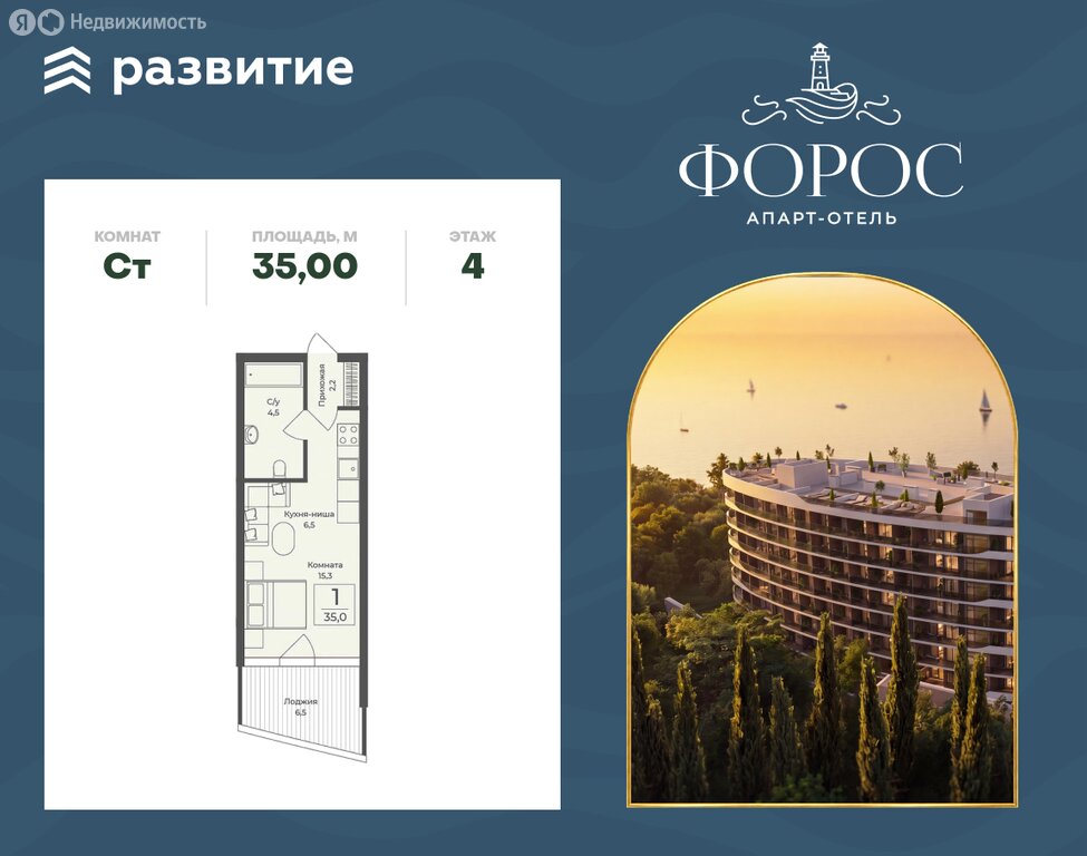 Варианты планировок апарт-отель «Форос» - планировка 4
