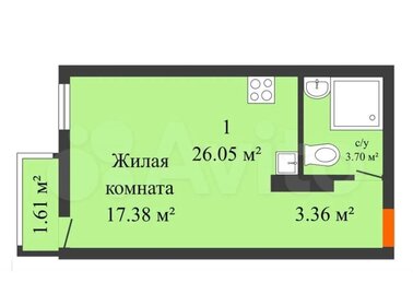 Квартира 26 м², студия - изображение 1