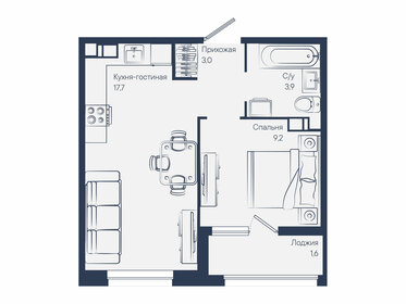 Квартира 35,4 м², 1-комнатная - изображение 1
