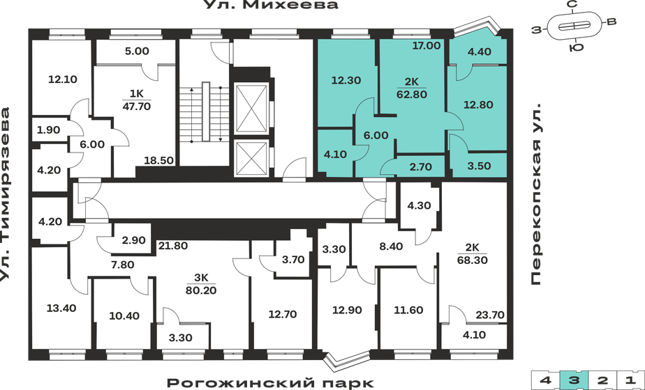 67,6 м², 2-комнатная квартира 10 596 300 ₽ - изображение 47