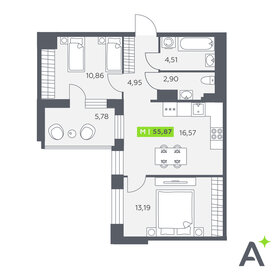 Квартира 55,9 м², 2-комнатная - изображение 1