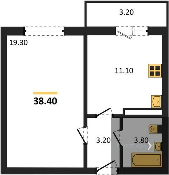 37 м², 1-комнатная квартира 4 500 000 ₽ - изображение 96