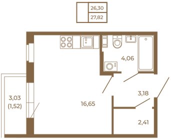 Квартира 27,8 м², студия - изображение 1