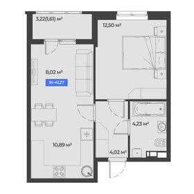 Квартира 41,3 м², 1-комнатная - изображение 1