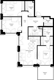 Квартира 96 м², 3-комнатная - изображение 2