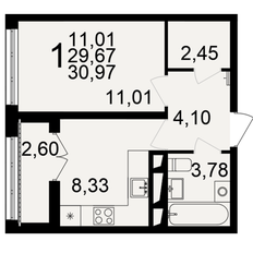 Квартира 31 м², 2-комнатная - изображение 3