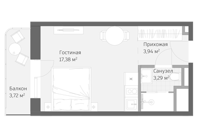Квартира 28,3 м², 1-комнатные - изображение 1
