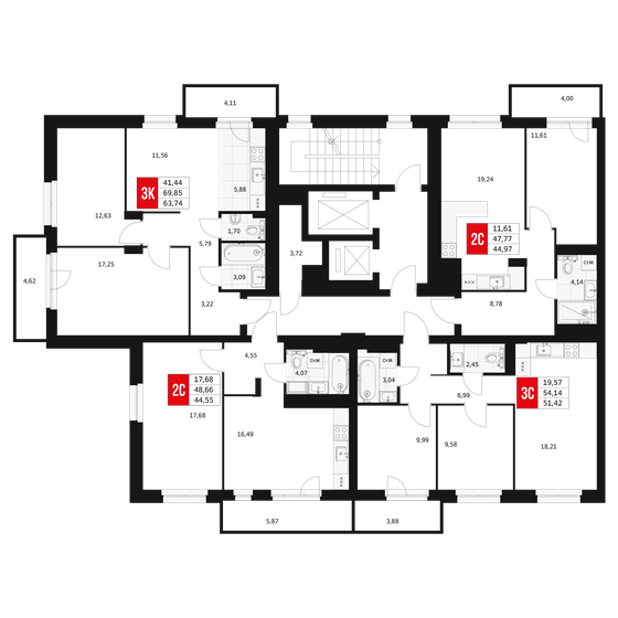 58,7 м², 3-комнатная квартира 10 880 501 ₽ - изображение 15