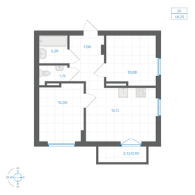 Квартира 48,2 м², 2-комнатная - изображение 1