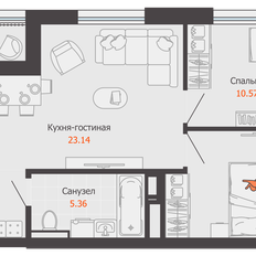 Квартира 58 м², 2-комнатная - изображение 2